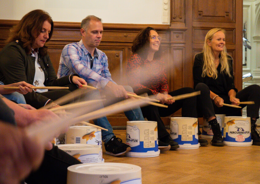 Workshop bucket drumming